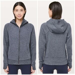 Lululemon Scuba Hoodie Light Cotton Fleece Heathered Speckled True Navy [AA219]